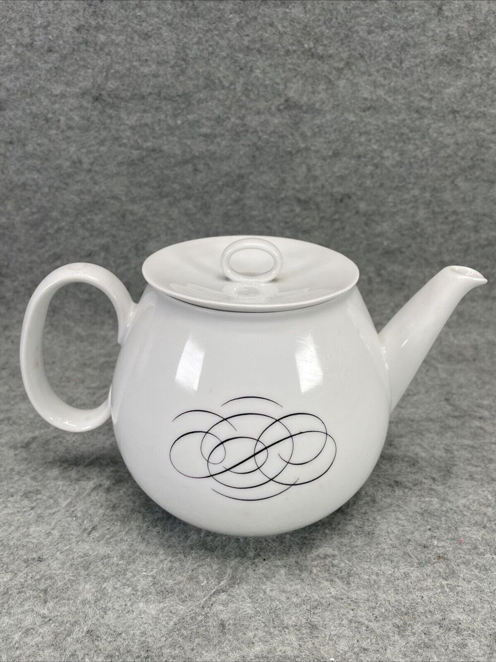 RAYMOND LOEWY'S Vintage Script Pattern Teapot or Coffee 5.5 Inches Germany